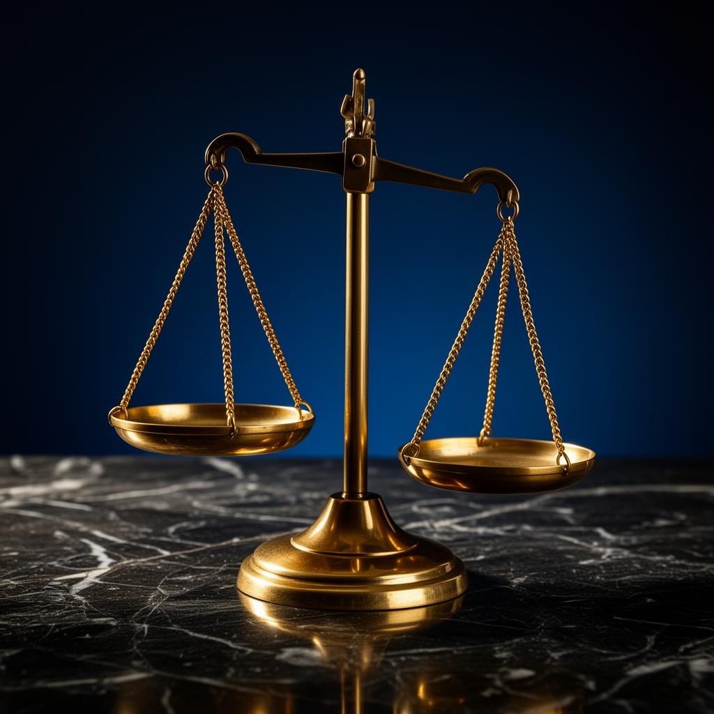 Brass scales of justice